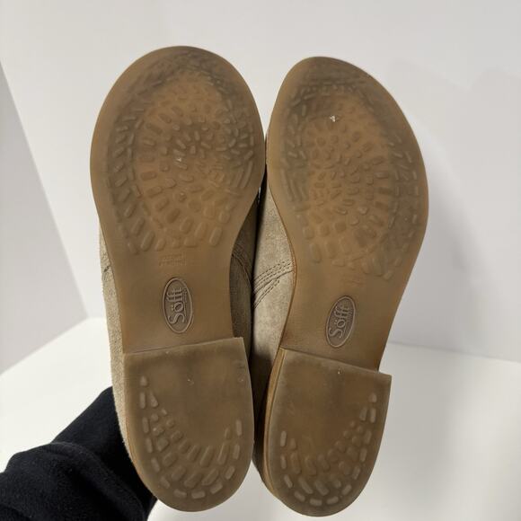 Sofft Women's 8.5 Classic Naisbury Tan Slip On Leather Suede Shoes Low Bootie - Picture 5 of 7